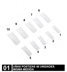 UÑAS POSTIZAS POR MEDIDA 48 UNIDADES