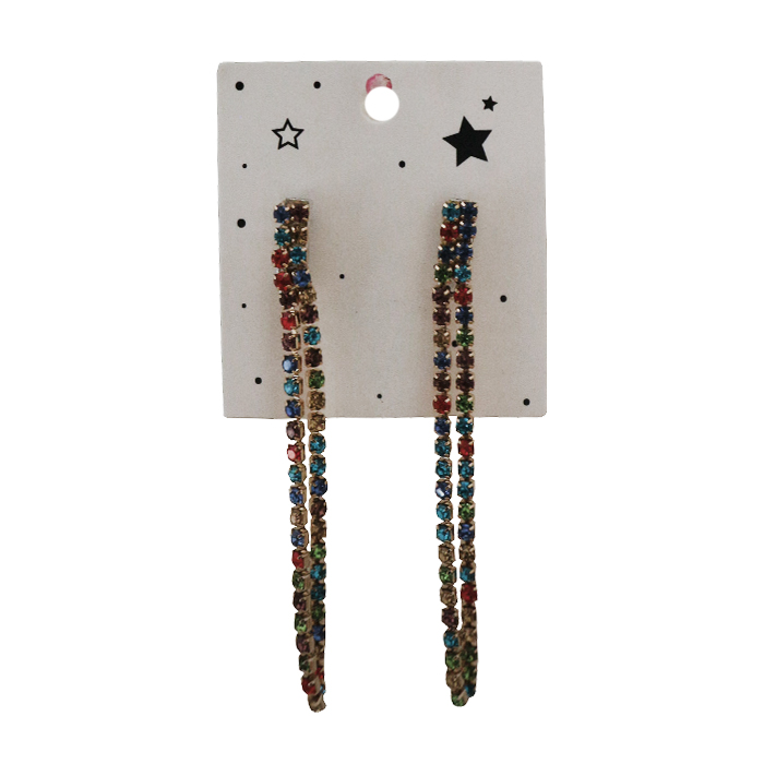 AROS COLGANTES CON STRASS MULTICOLORES