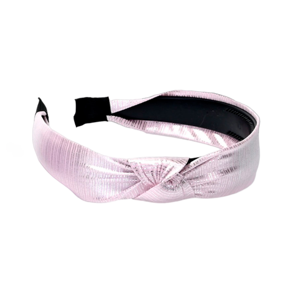 VINCHA RIGIDA CON TEXTURA BRILLOSA.