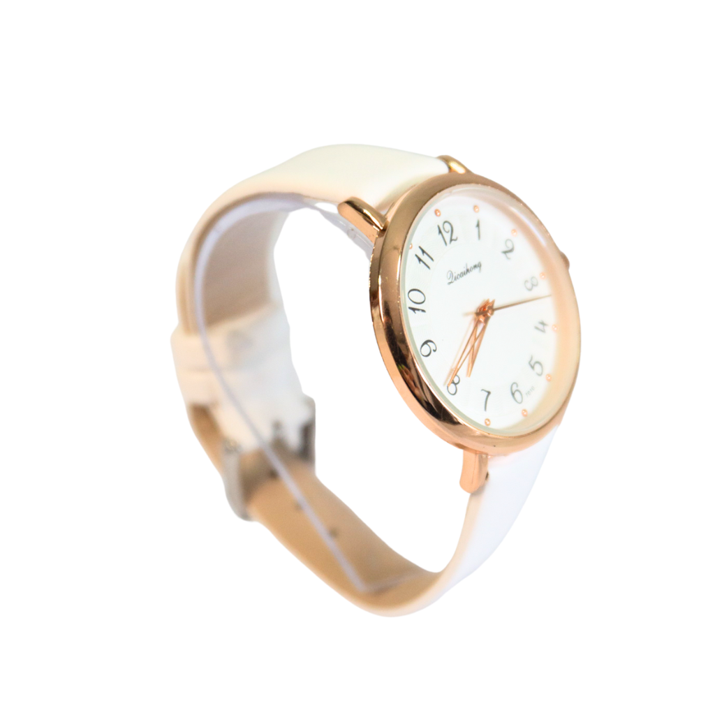 RELOJ MALLA DE CUERINA C/BORDE DORADO