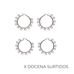 AROS ARGOLLA PERLAS BLANCAS 40MM X12