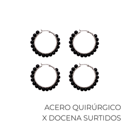AROS ARGOLLA ACERO QUIRURGICO PIEDRAS X12