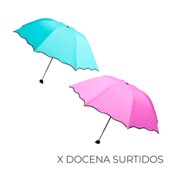 PARAGUAS RETRACTIL COLOR LISO X12
