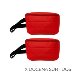 RIÑONERA AMPLIA PUFFER ROJA X12