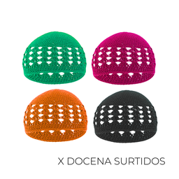 GORRA PILUSO LISO CROCHET X12