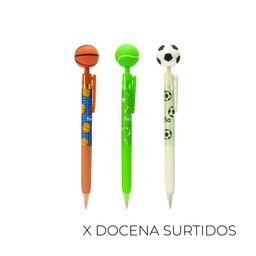 PORTAMINA CON CHARM PELOTA X12