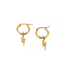 AROS DE ACERO QUIRURGICO DORADO FORMA DE RAYO