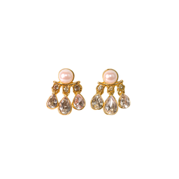 AROS COLGANTE CON GEMAS Y PERLAS