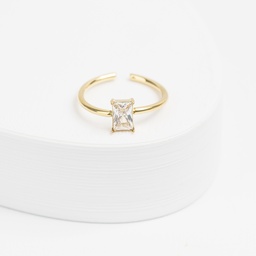 ANILLO ACERO DORADO CON DIAMANTE