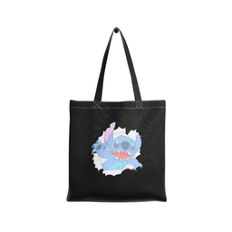 TOTE BAG NEGRA ESTAMPADA PERSONAJES