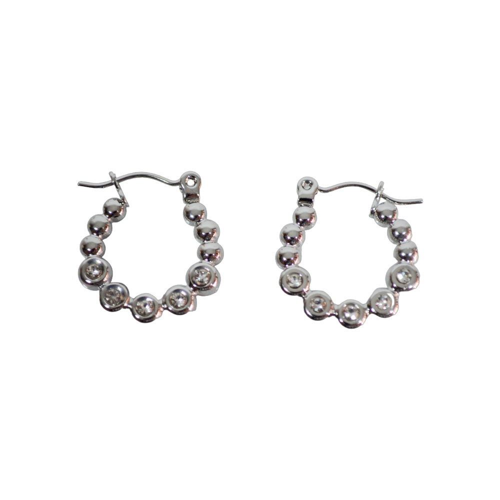 AROS DE ACERO ARGOLLA PELOTITA CON STRASS