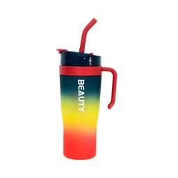 VASO CON BOMBILLA  MULTICOLOR