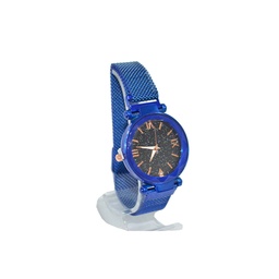 RELOJ CON  BRILLO MALLA METALICA