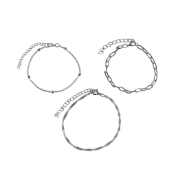 SET DE PULSERA X3 CADENA FINA