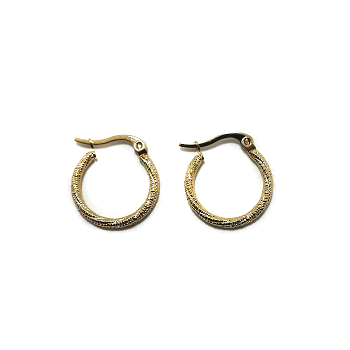 AROS DE ACERO DORADO ARGOLLA LABRADO 20MM 