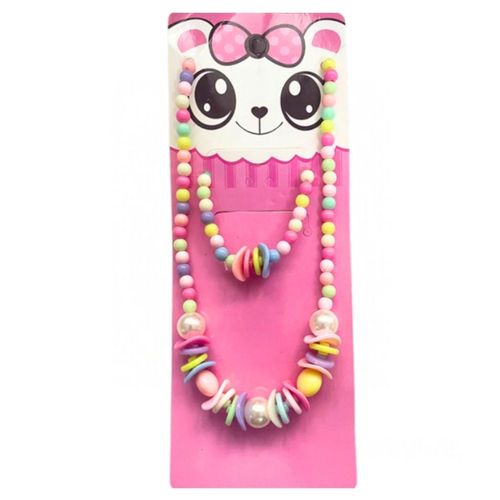 COLLAR Y PULSERA CUENTAS DE COLORES