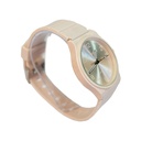 RELOJ FONDO PLATEADO MALLA DE SILICONA