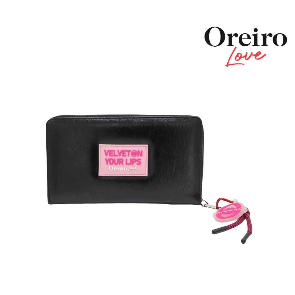 MAXI BILLETERA APLIQUE FRONTAL SIMIL CUERO OREIRO LOVE