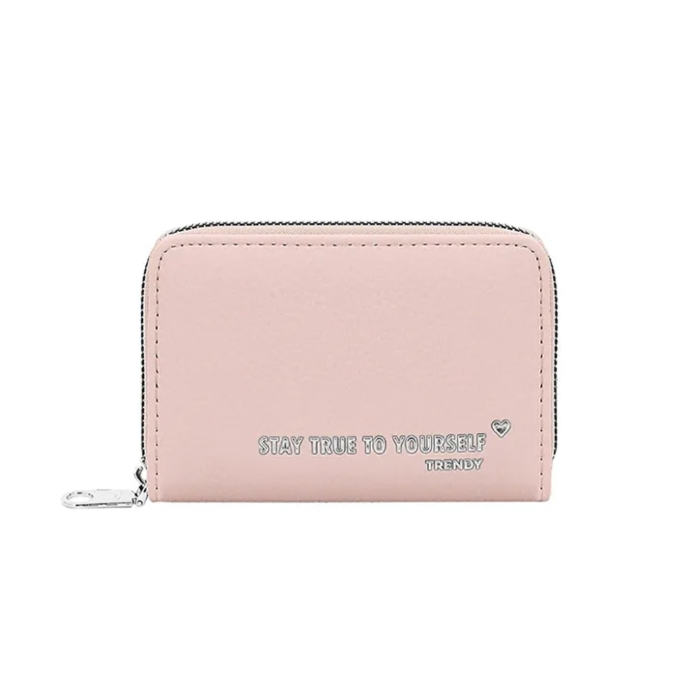 BILLETERA CON APLIQUE FRONTAL SIMIL CUERO TRENDY