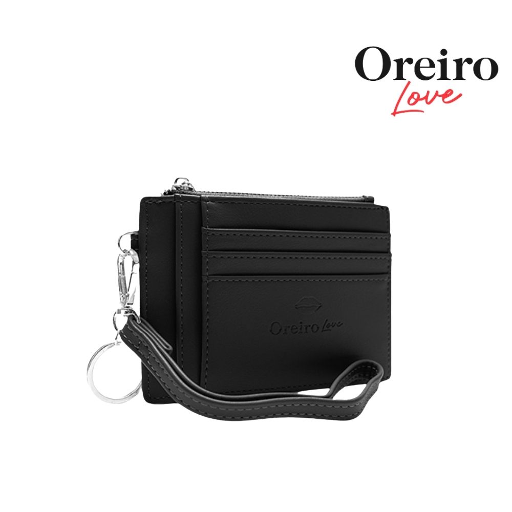 BILLETERA TARJETERO CON CIERRE SIMIL CUERO OREIRO LOVE