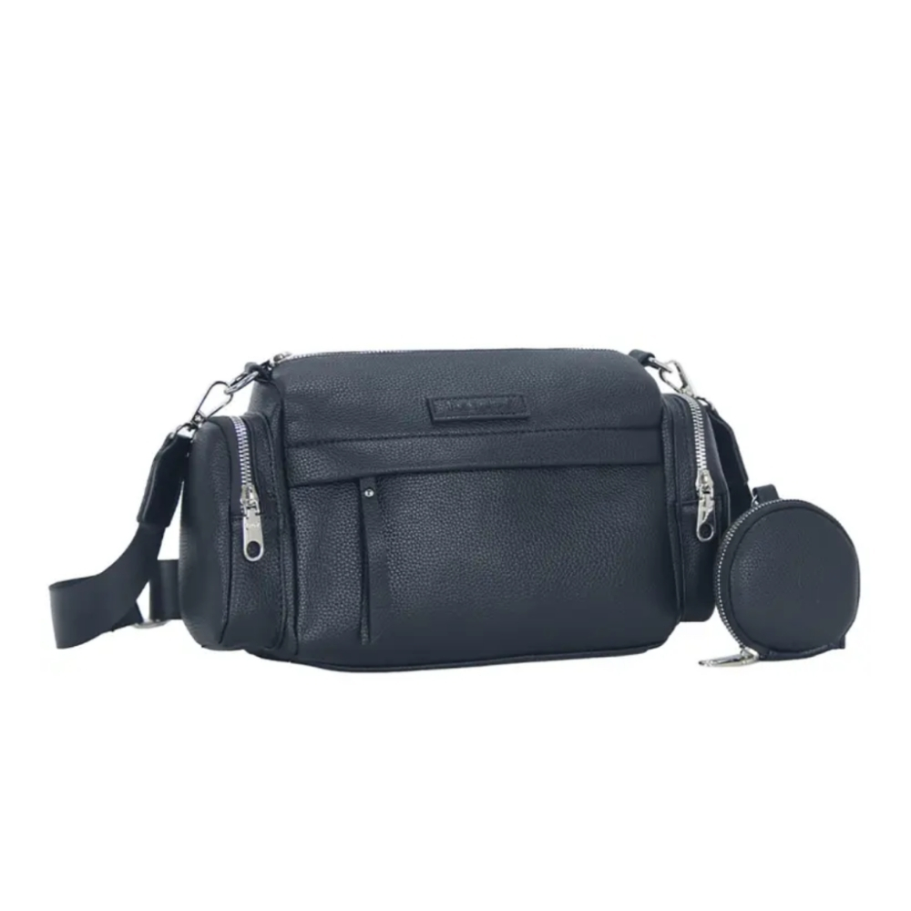 CARTERA CON BOLSILLOS Y MONEDERO SIMIL CUERO TRENDY