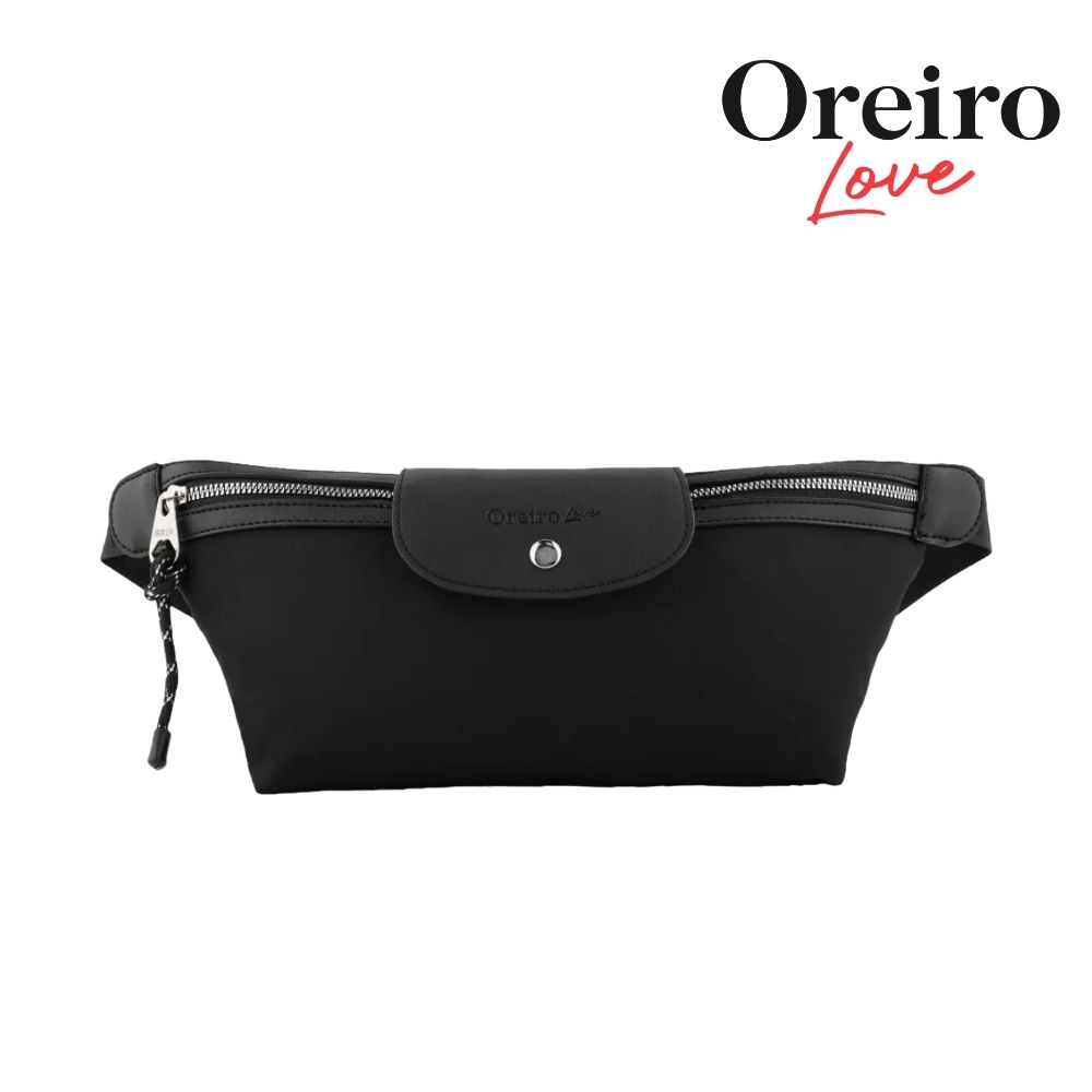 RIÑONERA BICOLOR CON CIERRE SIMIL CUERO OREIRO LOVE