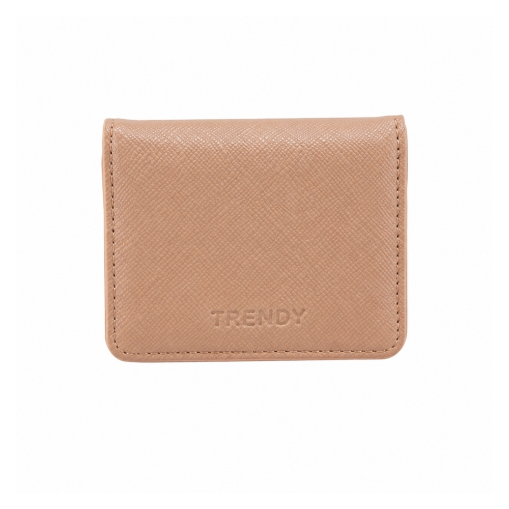 BILLETERA CON TARJETERO COLOR LISO SIMIL CUERO TRENDY