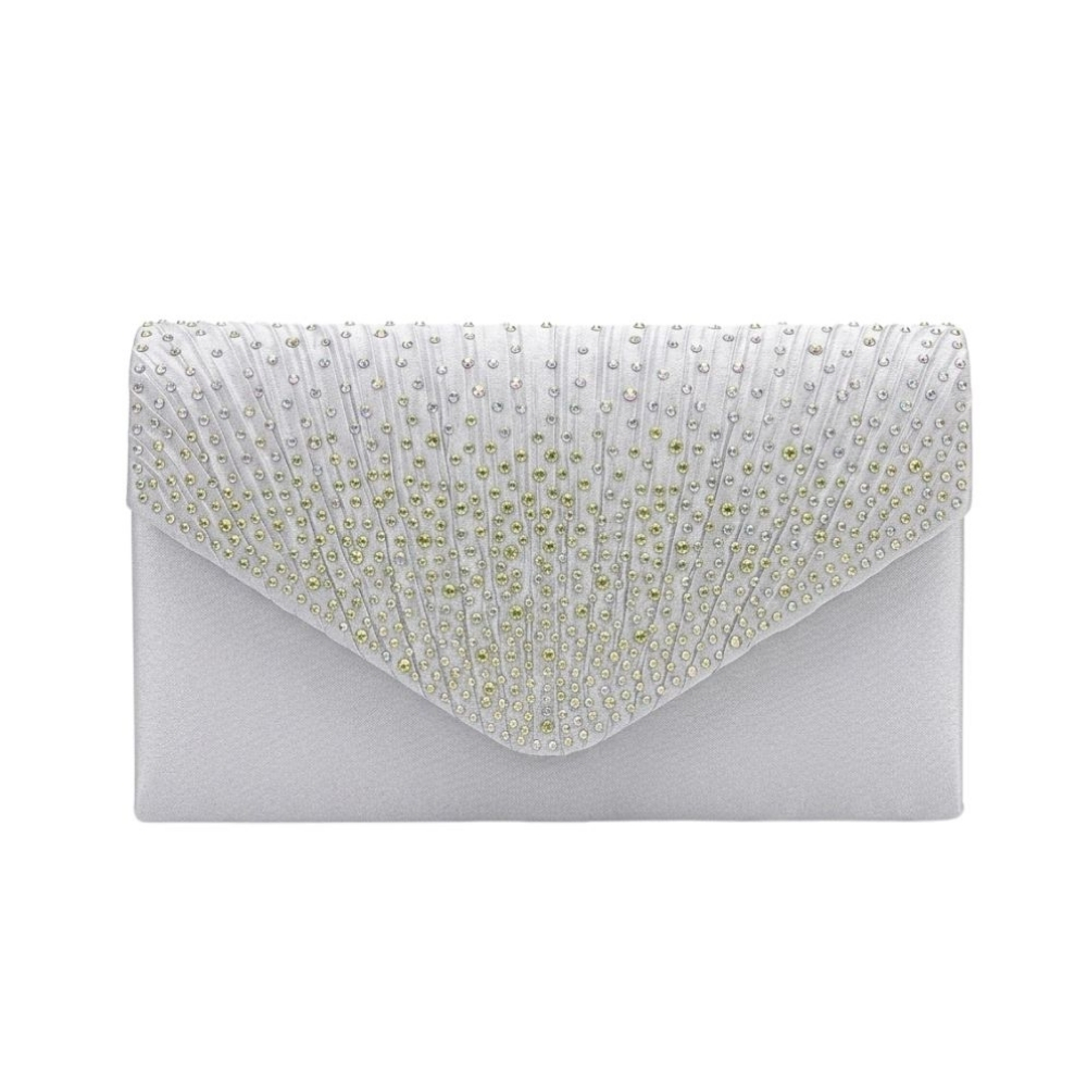 CARTERA DE FIESTA TIPO SOBRE CON CADENA PLATEADA