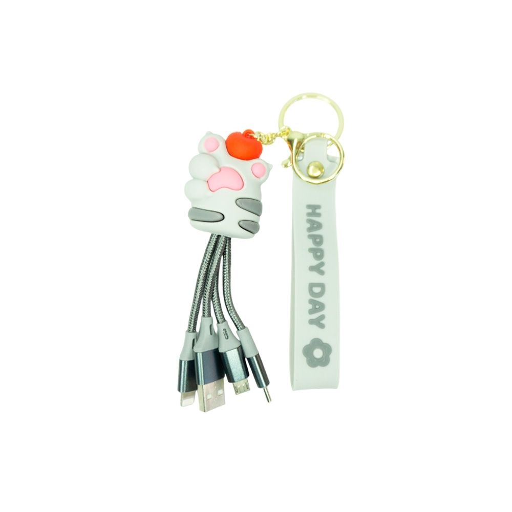 LLAVERO CHARM 3 EN 1 USB CARGADOR