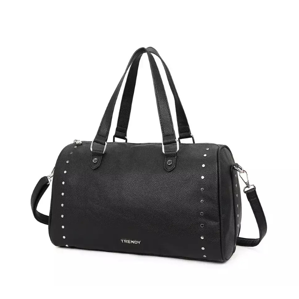CARTERA DOBLE TIRA DE TACHAS SEMI SINTETICO TRENDY