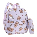 MOCHILA + CARTUCHERA CAPIBARA TELA 13"