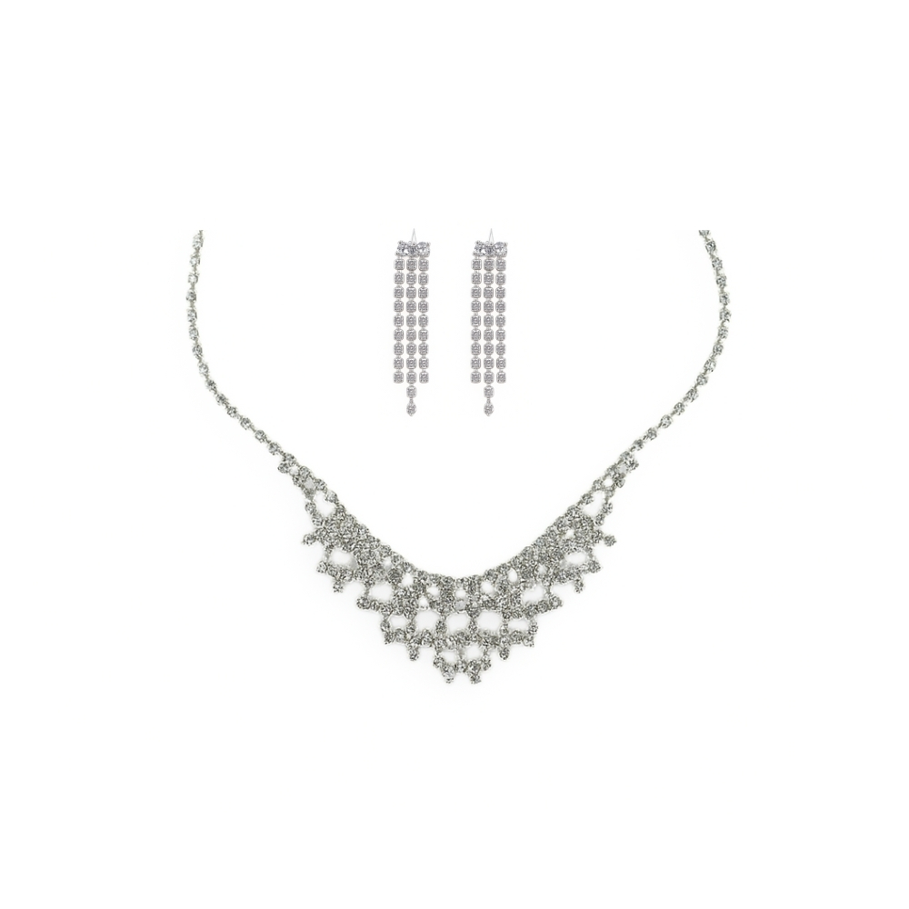 SET STRASS COLLAR + AROS CON STRASS