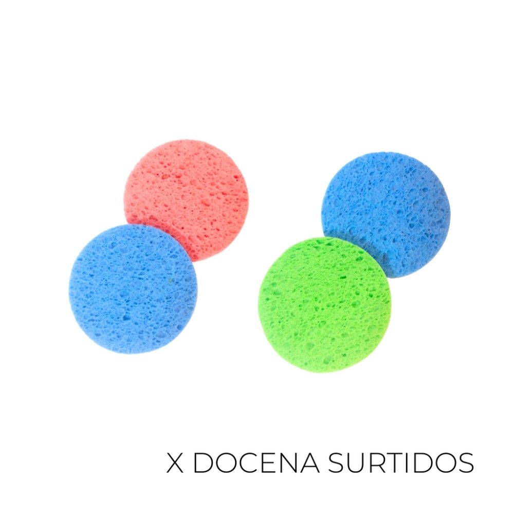 ESPONJA SKINCARE REDONDA (X12 UNIDADES)