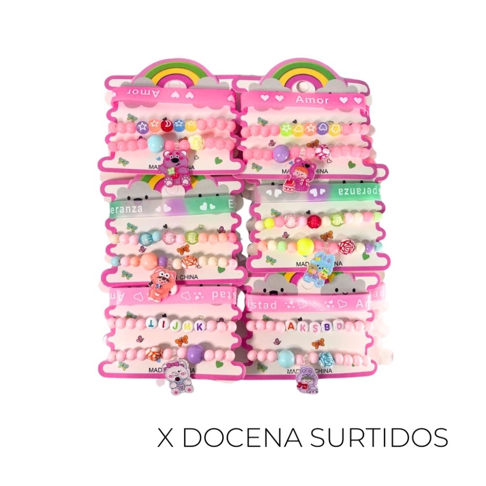 SET DE PULSERA INFANTIL CON DIJE (PACK X12)