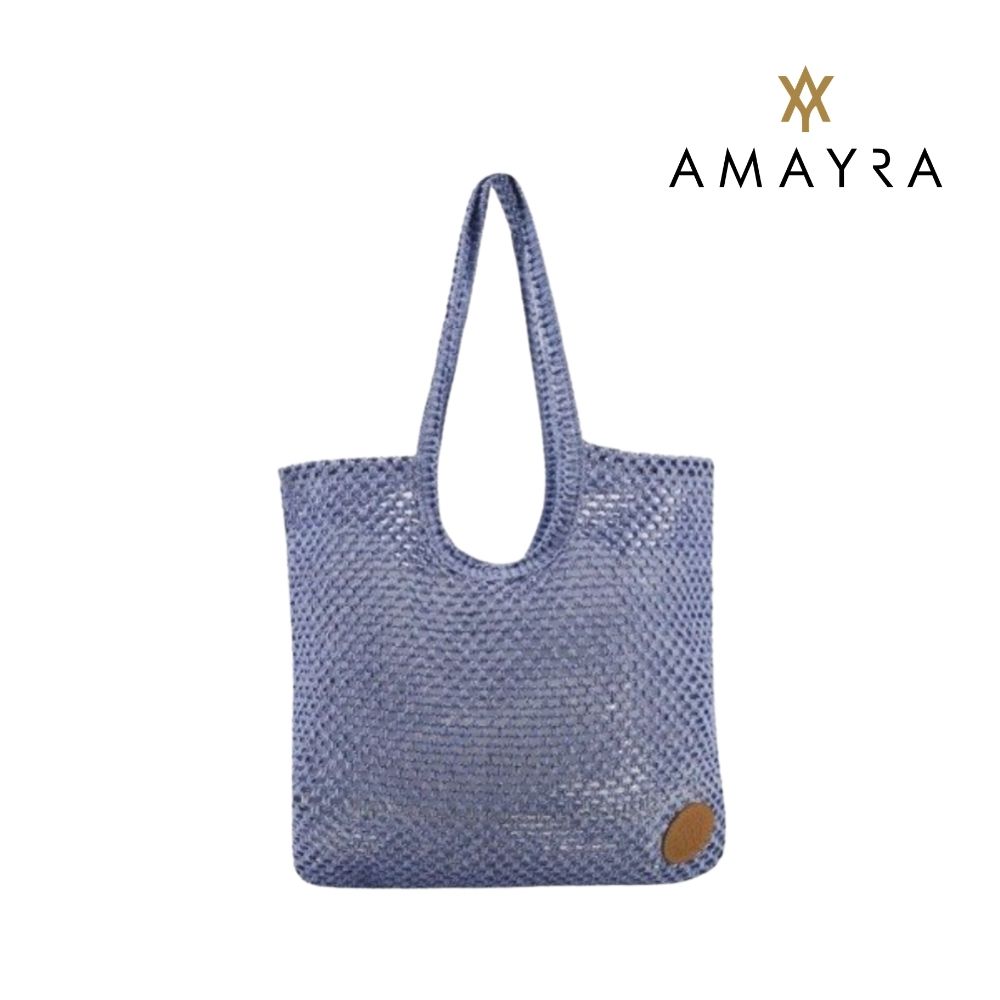 BOLSO PLAYERO TEJIDO DE TELA CON MANIJA AMAYRA