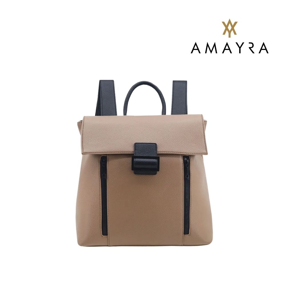 MOCHILA CON SOLAPA SIMIL CUERO AMAYRA