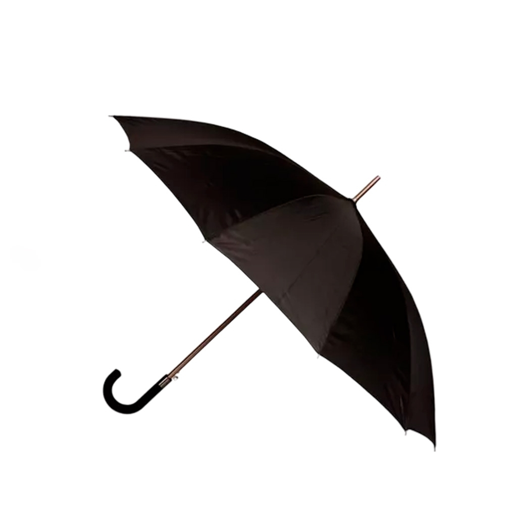 PARAGUAS AUTOMATICO CON MANGO CURVO NEGRO 25"