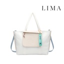 CARTERA TOTE BAG BICOLOR SIMIL CUERO LIMA