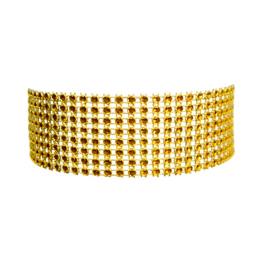 [42703] CHOKER MALLA DORADA C/PIEDRAS