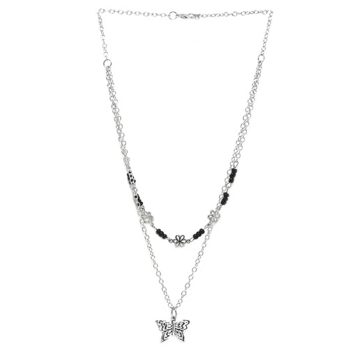 [31581] COLLAR CADENA DOBLE DIJE MARINO FLOR CARACOL SOL