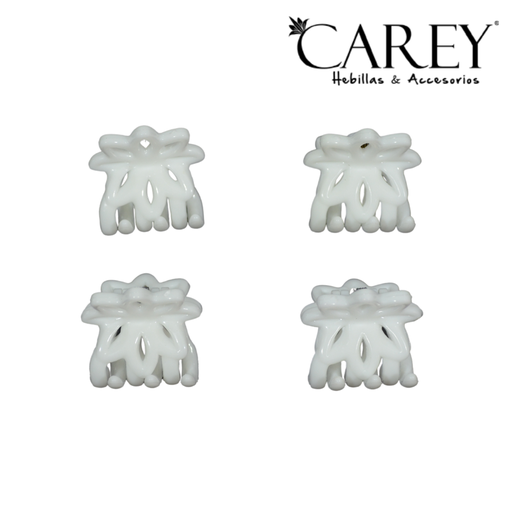 [39822] PINZA MINI FLOR 5 PETALOS MEDIANA BLANCA