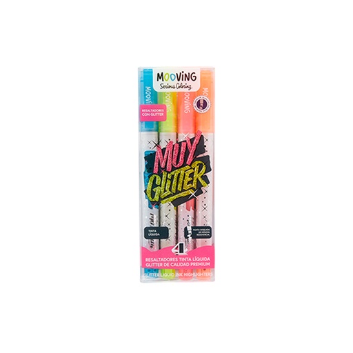 [35375] RESALTADOR GLITTER POR 4 COLORES