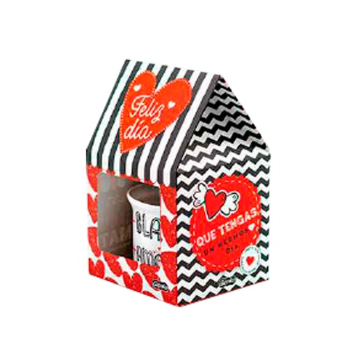 [21592] TAZA BOMBE CON PACKAGING DIA DE LOS ENAMORADOS