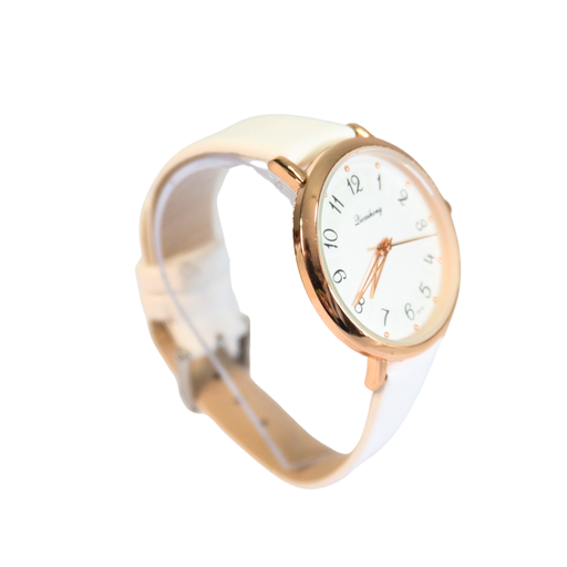 [45688] RELOJ MALLA DE CUERINA C/BORDE DORADO