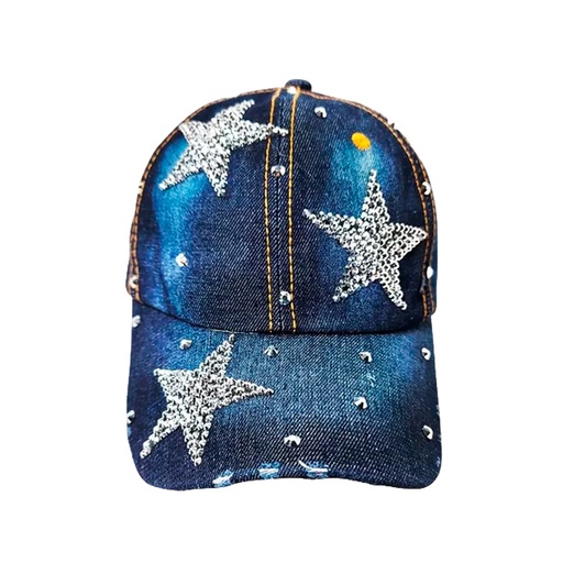 [45766] GORRA DE JEAN CON STRASS ESTRELLA Y CORAZON