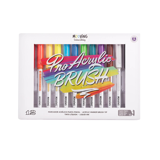 [47082] MARCADORES ACRILICOS PUNTA PINCEL X12
