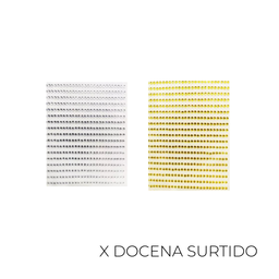 [37759D] STRASS PARA EL ROSTRO DORADO Y PLATEADO X12
