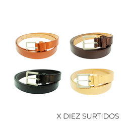 [45918D] CINTO LISO HEBILLA CUADRADA X12