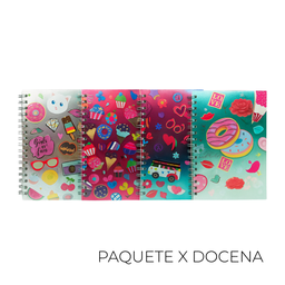 [45770D] CUADERNO HOLOGRAFICO TAPA ESTAMPADA X12