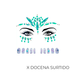 [34450D] STRASS DE COLORES PARA EL ROSTRO X12